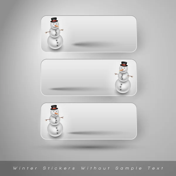 Wintersticker mit Schneemann. Vektor-Designelemente — Stockvektor