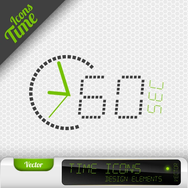 Tijd pictogram 60 seconden symbool Vector Design Elements — Stockvector