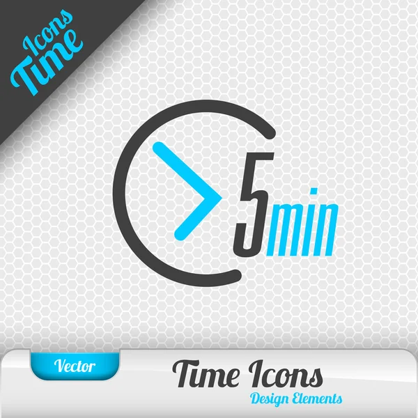 Tid ikon 5 minuter Symbol Vector designelement — Stock vektor