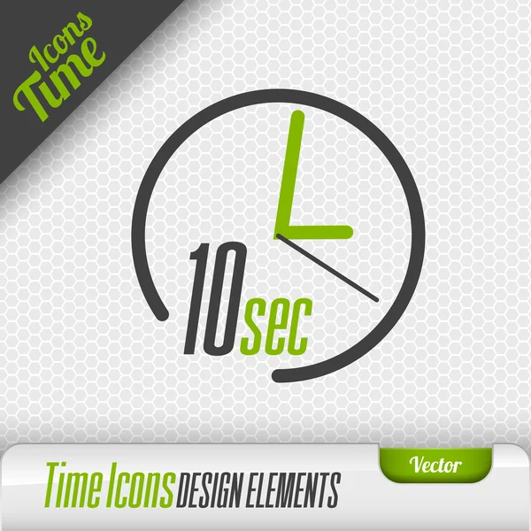 Icono de tiempo 10 segundos Símbolo Elementos de diseño vectorial — Vector de stock