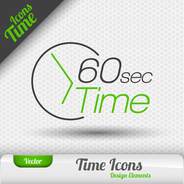 Time Icon 60 Seconds Symbol Vector Design Elements