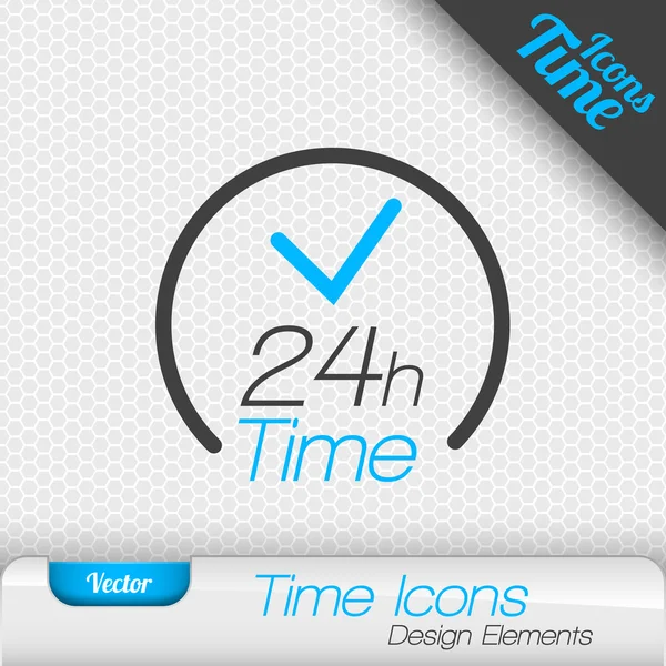 24 Stunden Icon Vector Design Elemente — Stockvektor