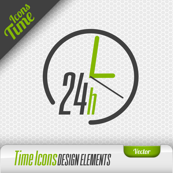 24 Hours Icon Vector Design Elements