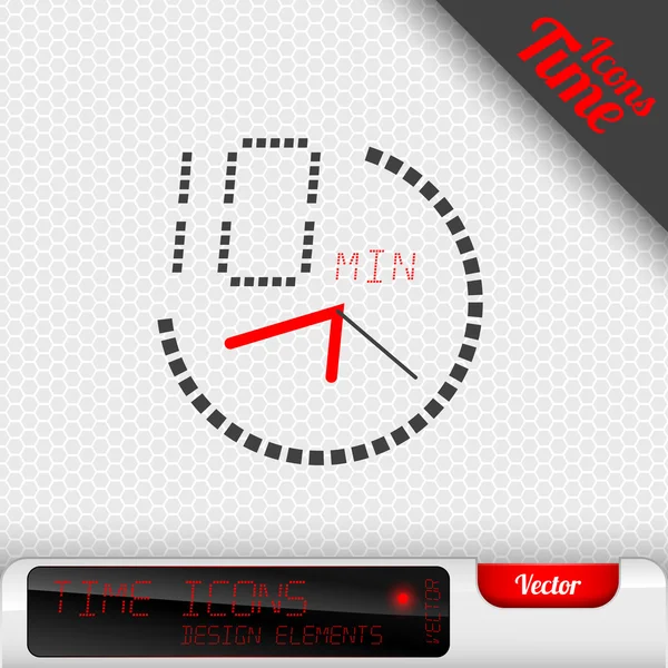 시간 아이콘 10 분 기호 벡터 디자인 요소 — 스톡 벡터