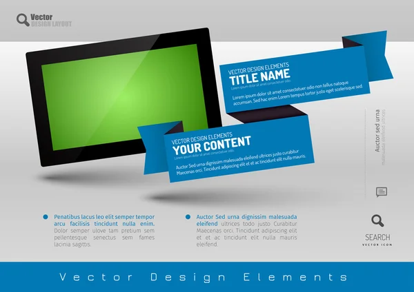 Banner de negocios con pantalla moderna. Elementos de diseño vectorial para — Archivo Imágenes Vectoriales