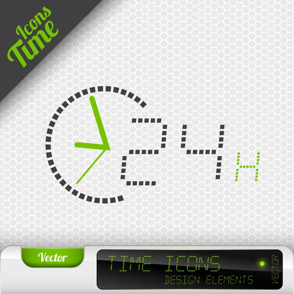 24 Horas Ícone Vector Elementos de Design — Vetor de Stock