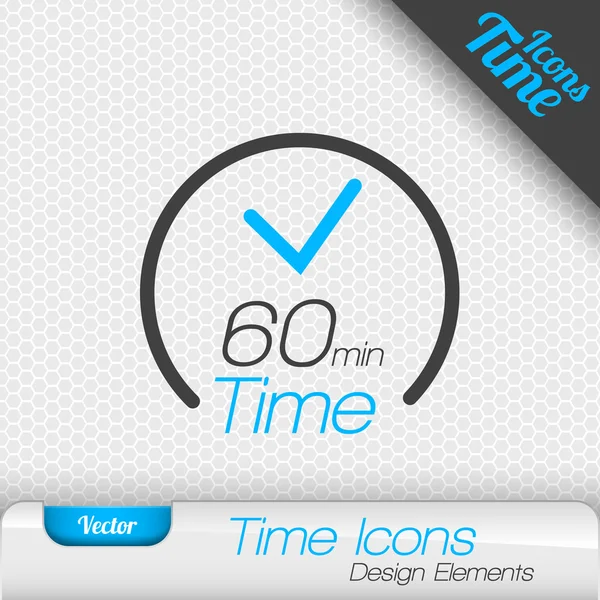 Tiempo Iicon 60 Minutos Símbolo Elementos de diseño vectorial — Vector de stock