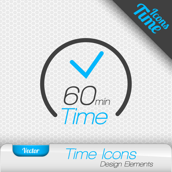 Time Iicon 60 Minutes Symbol Vector Design Elements