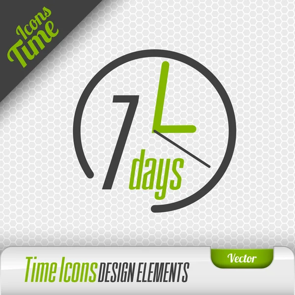 Icono de 7 días Elementos de diseño vectorial . — Vector de stock