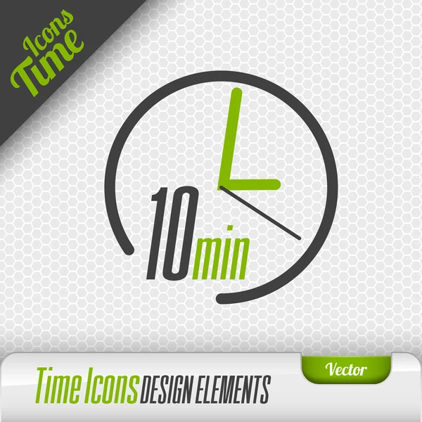 Icône de temps 10 minutes Symbole Éléments de conception vectorielle — Image vectorielle