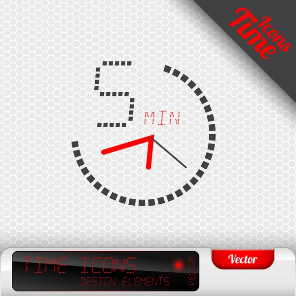 시간 아이콘 5 분 기호 벡터 디자인 요소 — 스톡 벡터