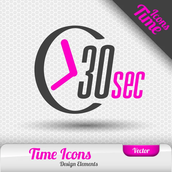 Icono de tiempo 30 segundos Símbolo Elementos de diseño vectorial — Vector de stock