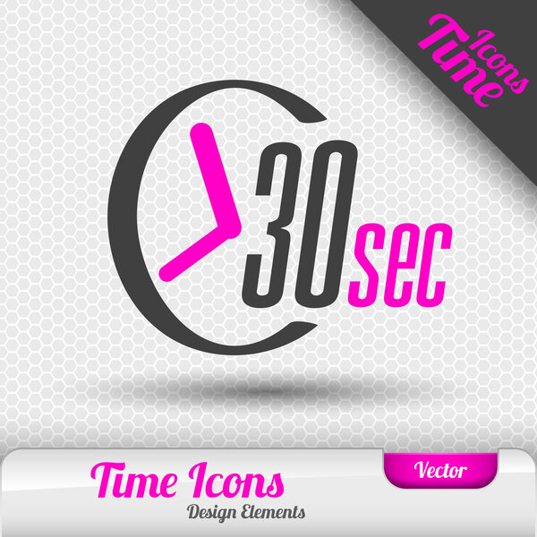 Time Icon 30 Seconds Symbol Vector Design Elements