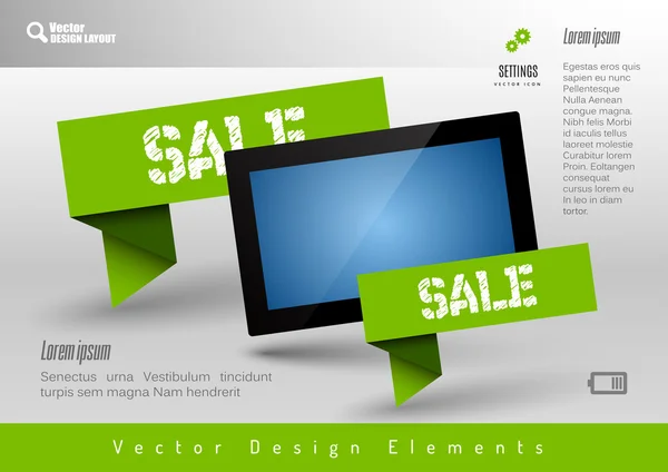 Üzleti banner modern kijelzővel. Vector design elemek — Stock Vector