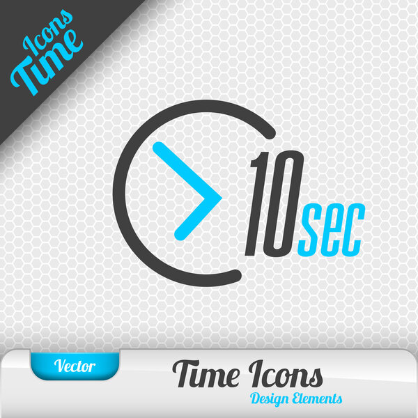 Time Icon 10 Seconds Symbol Vector Design Elements