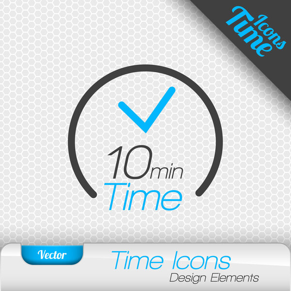 Time Icon 10 Minutes Symbol Vector Design Elements