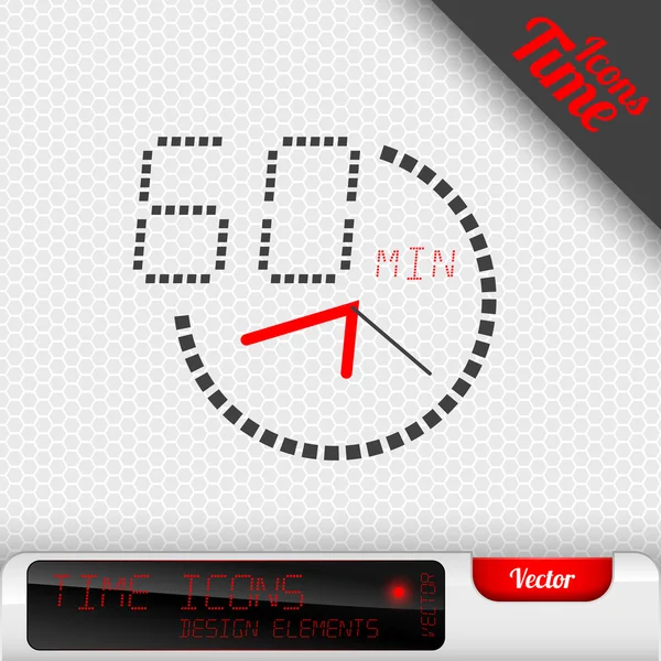Czas 60 minut ikony Symbol wektor elementów projektu — Wektor stockowy