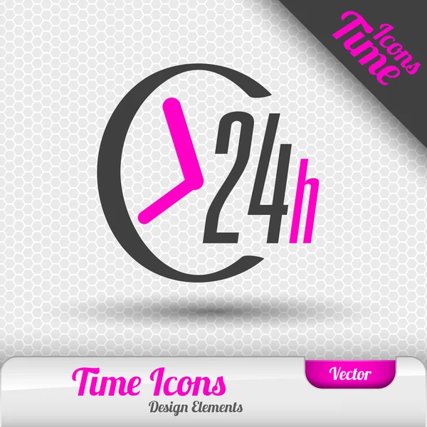 24 Stunden Icon Vector Design Elemente — Stockvektor