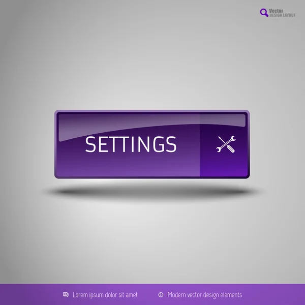 Simple button on the neutral gray background with icons. Vector — Stockvector