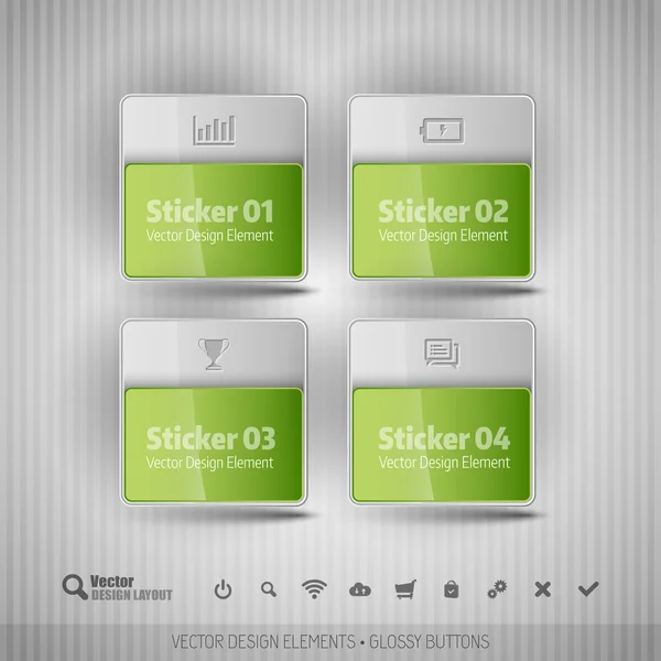 Glanzende zakelijke stickers. Vector designelementen voor infographic — Stockvector