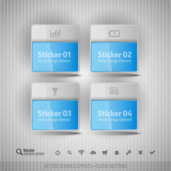 Glanzende zakelijke stickers. Vector designelementen voor infographic — Stockvector