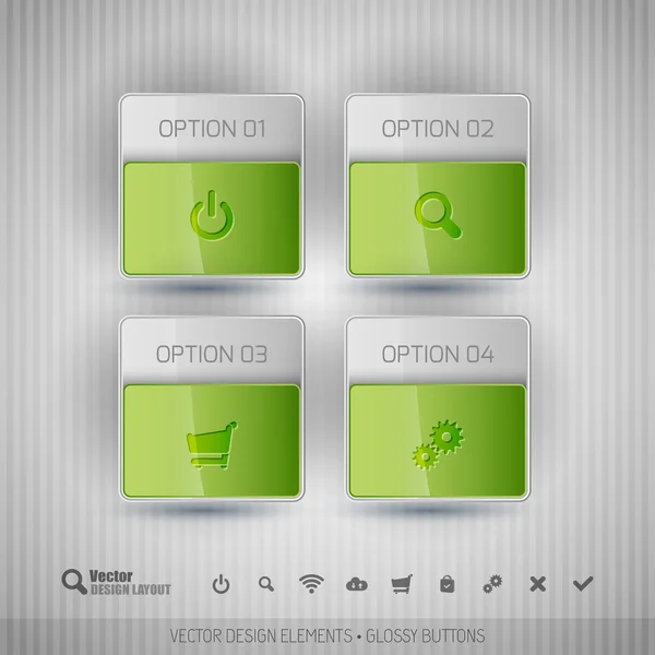 Hochglanz-Aufkleber. Vektor-Designelemente für die Infografik — Stockvektor