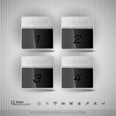 Parlak iş çıkartma. Vektör tasarım öğeleri Infographic için