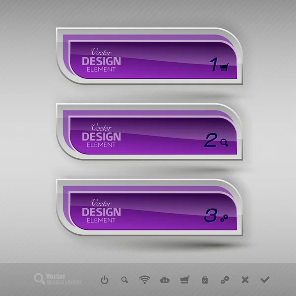 Bandeiras de negócios. Elementos de design vetorial para infográficos . — Vetor de Stock