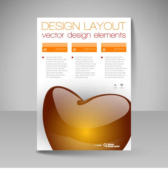 Vector Brochure Design Template with Valentine's heart. — Stock Vector