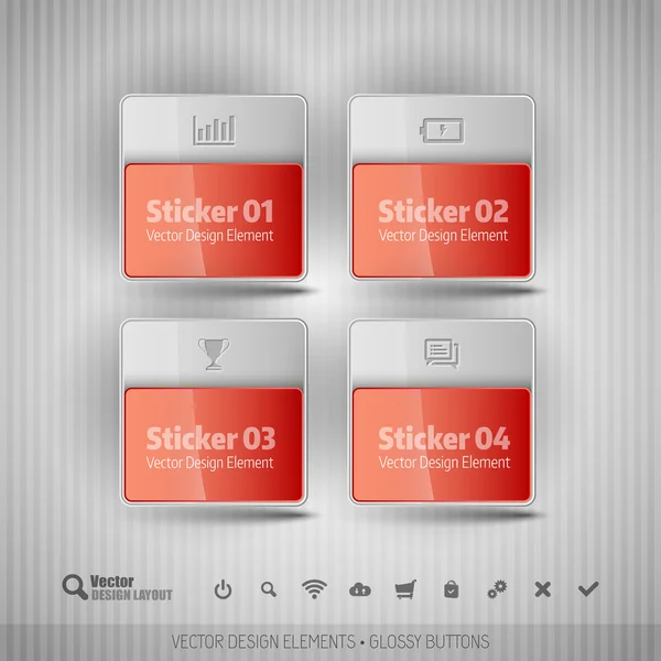 Glanzende zakelijke stickers. Vector designelementen voor infographic — Stockvector