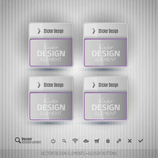 Glanzende zakelijke stickers. Vector designelementen voor infographic — Stockvector