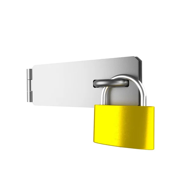 Padlock and latch isolated on the white. — Stock Photo, Image