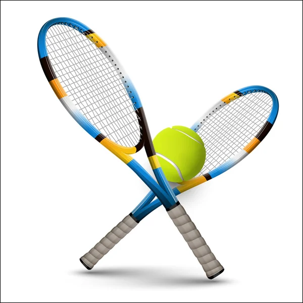 Tennis symbols rackets and ball isolated on white background — Stock Vector