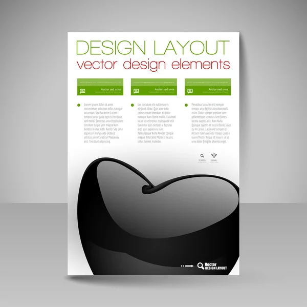 Vector Brochure Design Template with Valentine's heart. — Stock Vector