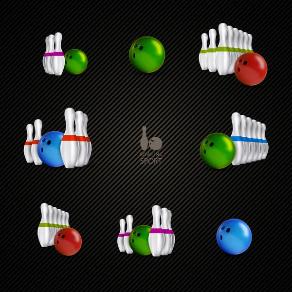 Esquisses et bols de bowling comme éléments de conception vectoriels . — Image vectorielle