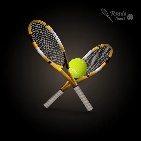 Vector de símbolos de tenis como elementos de diseño, pelotas de tenis, tenis r — Vector de stock