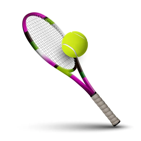 Tennis symbols racket and ball isolated on white background — Stock Vector