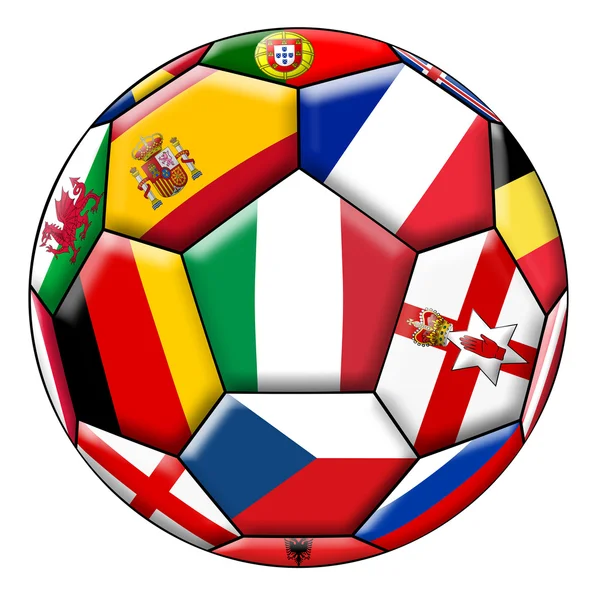 Piłka z różnych flag — Zdjęcie stockowe
