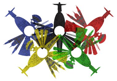 Rio de Janeiro manzarası çeşitli renklerde