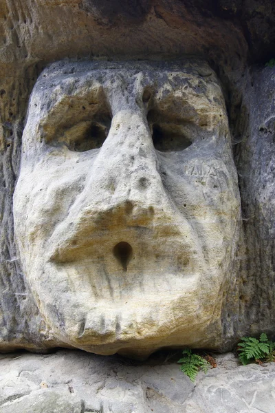 Frightening Stone Head — Stock Photo, Image