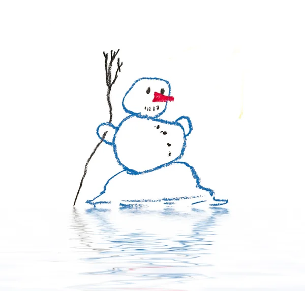 Melting Snowman - Primavera chegou — Fotografia de Stock
