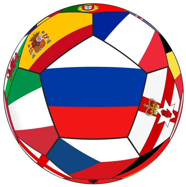 Bola com bandeira da Rússia no centro - vetor — Vetor de Stock