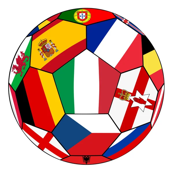 Bola con bandera de Italia en el centro — Vector de stock