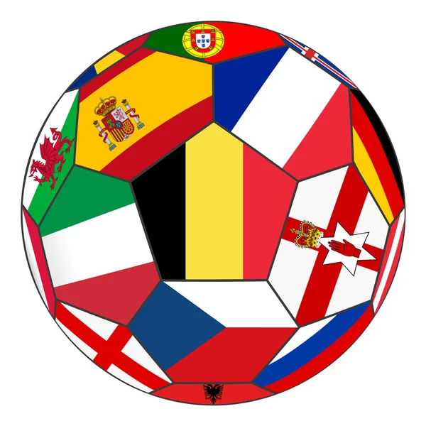 Ball mit belgischer Flagge in der Mitte — Stockvektor