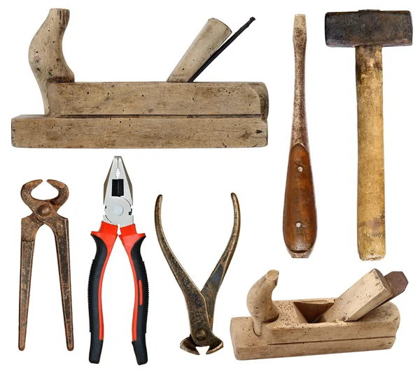 Hand tools on white background — Stock Photo, Image