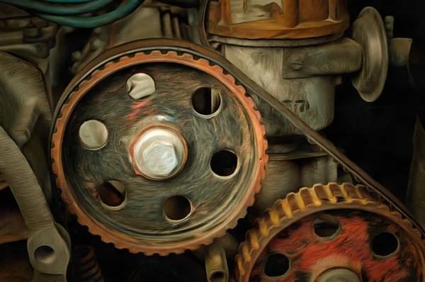 Абстрактна деталь старого двигуна — стокове фото