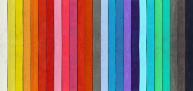 Renk aralığı - renkli pastel detayı - boya kalemi