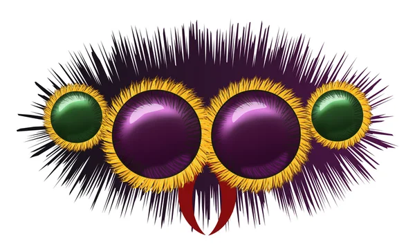 Vector eyes of the huge hairy spider — Stock Vector