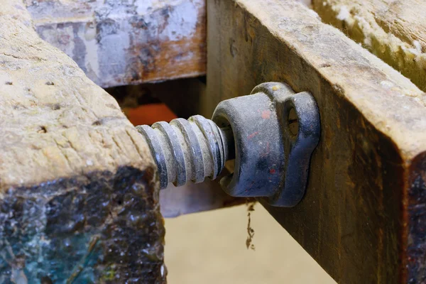 Haltevorrichtung an der Tischlerwerkbank — Stockfoto