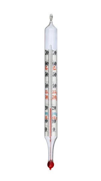 Old mercury glass thermometer on white background — Stock Photo, Image